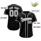 Hcwe Custom Black Gray-White Classic Style Authentic Baseball Jersey