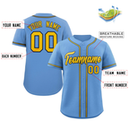 Hcwe Custom Light Blue Gold-Navy Classic Style Authentic Baseball Jersey