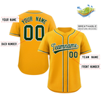 Hcwe Custom Yellow Green-White Classic Style Authentic Baseball Jersey