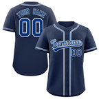 Hcwe Custom Navy Royal-Gray Classic Style Authentic Baseball Jersey