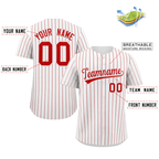 Hcwe Custom White Red Stripe Fashion Authentic Baseball Jersey