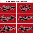 Hcwe Custom Red Black-White Solider Classic Style Authentic Baseball Jersey