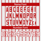 Hcwe Custom White Red Stripe Fashion Design Full Button Authentic Baseball Jersey