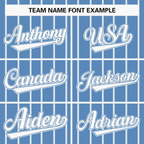 Hcwe Custom Light Blue White Stripe Fashion Design Full Button Authentic Baseball Jersey