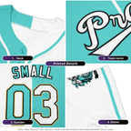 Hcwe Custom White Aqua-Black Split Fashion Design Authentic Baseball Jersey