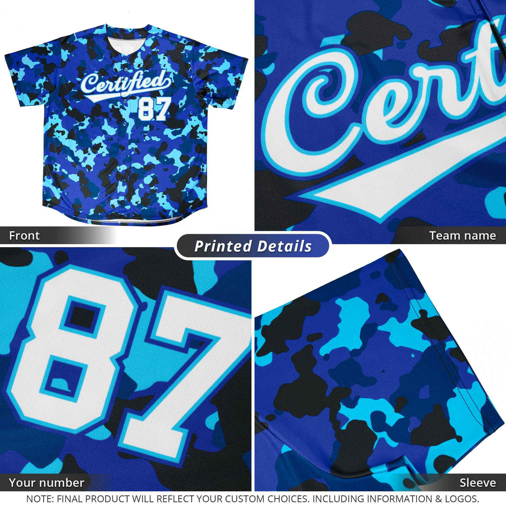 Hcwe Custom Navy Light Blue Stripe Fashion Design Full Button Authentic Baseball Jersey