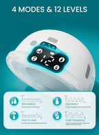 Paruu Hands Free Breast Pump P16, Wearable Breast Pump Electric Portable with 4 Modes & 12 Levels, Max 309mmHg Strong Suction 19/21/24mm Flange Inserts Wearable Breastfeeding Pump, 2 Pack White