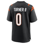 C.Bengals #0 DJ Turner II Black Team Game Jersey