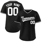 Hcwe Custom Black White Classic Style Outdoor Authentic Pullover Softball Jersey