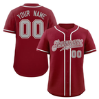 Hcwe Custom Crimson Gray-White Classic Style Authentic Baseball Jersey