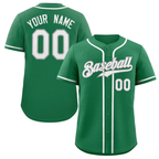 Hcwe Custom Kelly Green White-Gray Classic Style Authentic Baseball Jersey