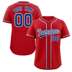 Hcwe Custom Red Royal-White Classic Style Authentic Baseball Jersey