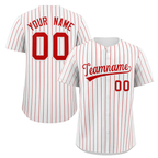 Hcwe Custom White Red Stripe Fashion Authentic Baseball Jersey