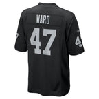 LV.Raiders #47 Alex Ward Black Team Game Jersey