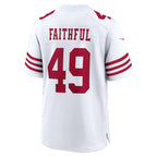 SF.49ers #49 The Faithful White 80th Anniversary Game Jersey