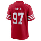 SF.49ers #97 Nick Bosa Scarlet 80th Anniversary Game Jersey